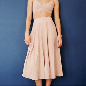 Groceries apparel pale pink cotton midi skirt